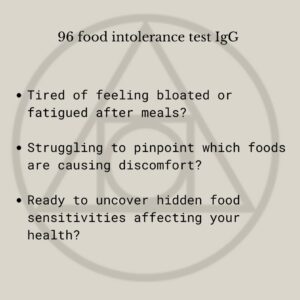 96 food intolerance test IgG- Test Code 3205