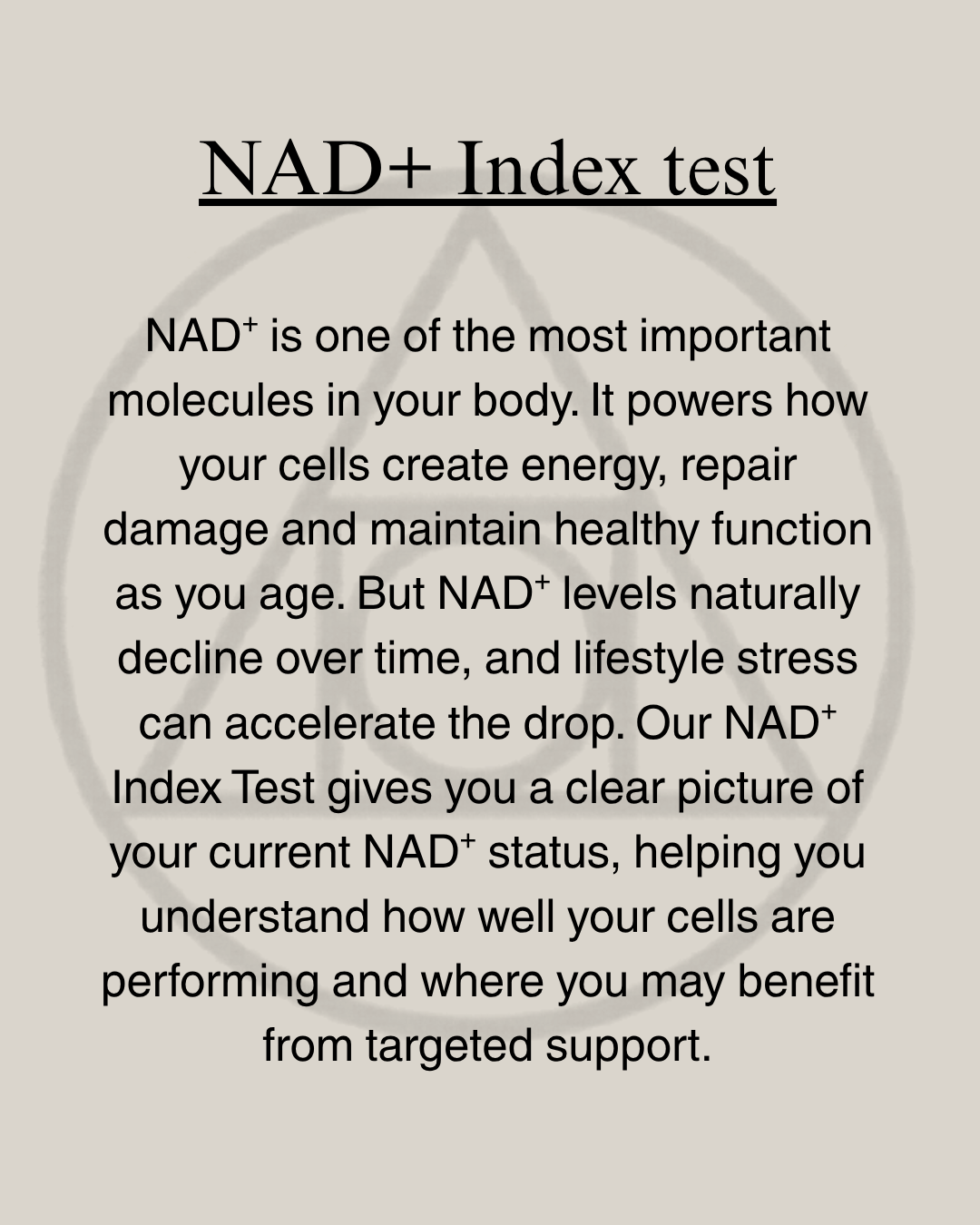 Test - NAD+ Index Test 1 Test - NAD+ Index Test