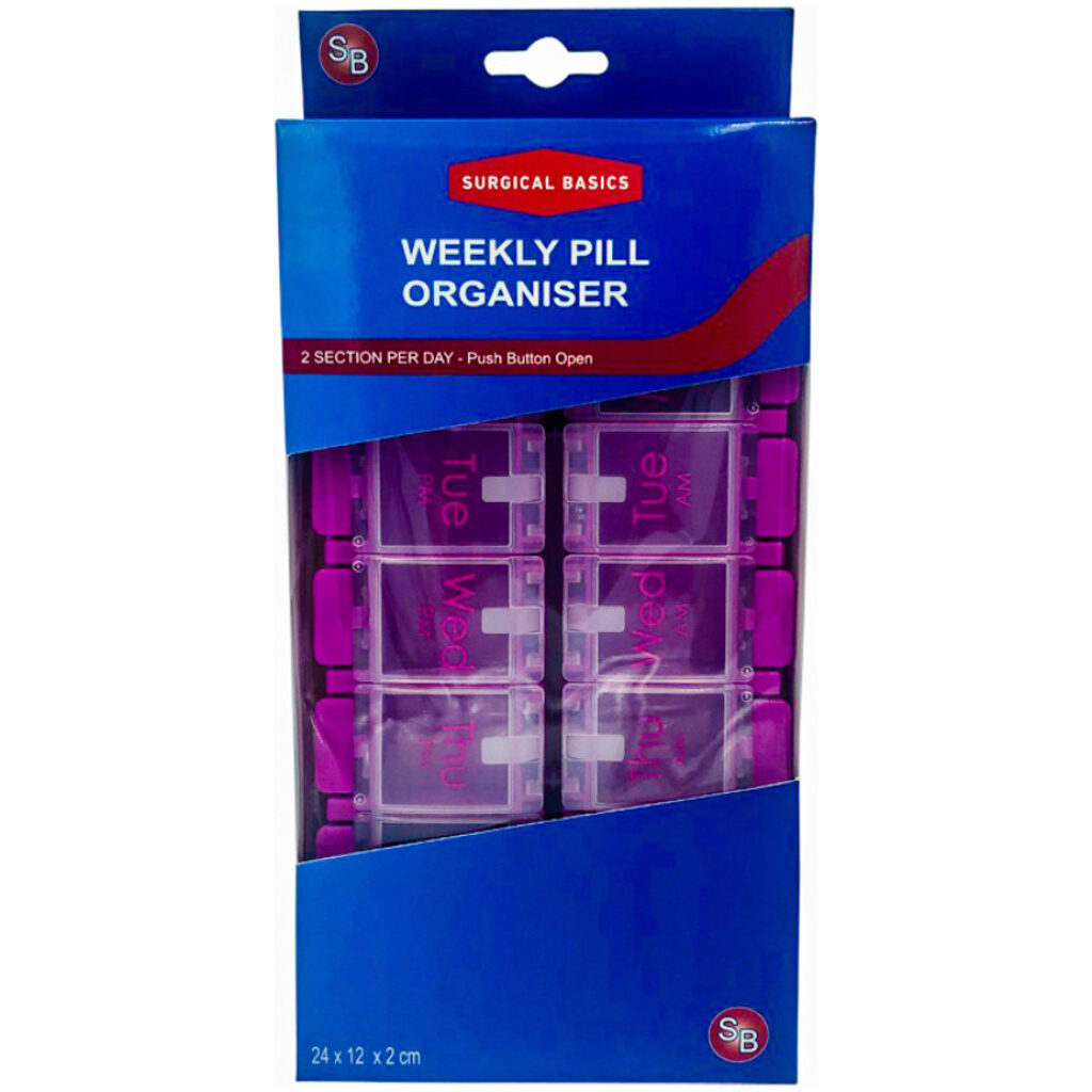 Pill Box Weekly Planner Removable 2 per day AM PM Large media 02